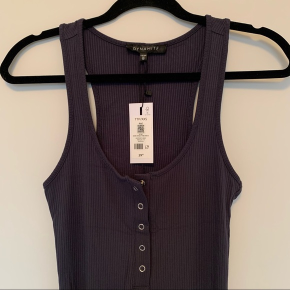 Dynamite | Rib Henley Dress - Picture 3 of 5